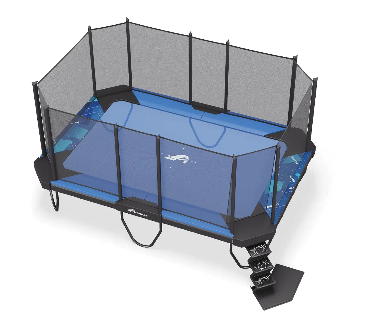 Akrobat Usa Trampoline Free Shipping In Ground Trampolines Akrobatusa Blue Above Ground Trampoline