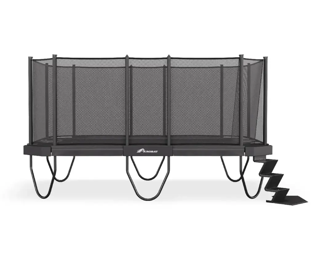 17ft x 12ft  XCITYX   Akrobat Above Ground Trampoline - Gray Printed Pad and Black Jump Mat