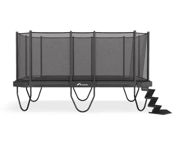 17ft x 12ft  XCITYX   Akrobat Above Ground Trampoline - Gray Printed Pad and Black Jump Mat - Image 2
