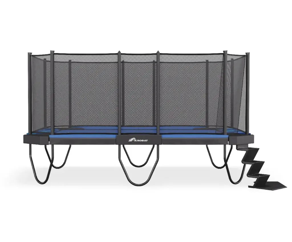 XCITYX 17ft x 12ft Akrobat Above Ground Trampoline - Printed Blue Pad and Blue Jump Mat (2026 Model)