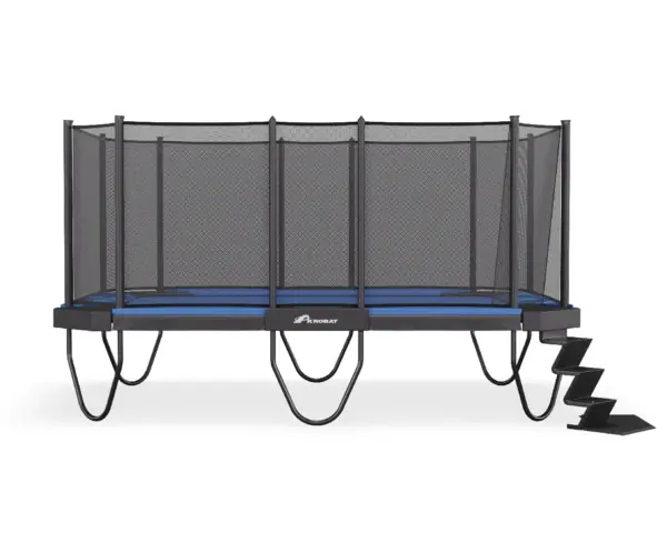 14ft x 10ft  XCITYX  Akrobat Above Ground Trampoline - Blue Graphic Pad and Black Jump Mat - Image 3