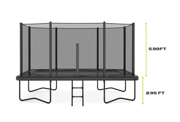 11ft x 8ft Primus Challenger Above Ground Trampoline - Black Pad with Black Jump Mat - Special Edition - Image 2