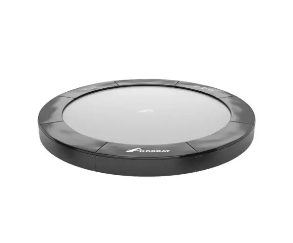 14ft Round Akrobat Primus Flat Sport In-Ground Trampoline - Black (Black Pad with Gray Jump Mat) - Image 4