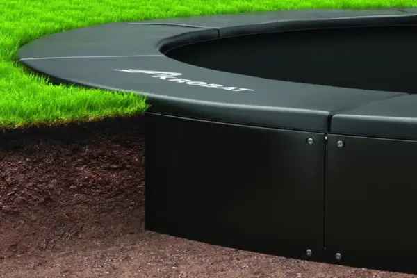 10ft Akrobat Primus Round In-Ground Trampoline - Anthracite Gray Pad with Black Jump Mat - Image 4