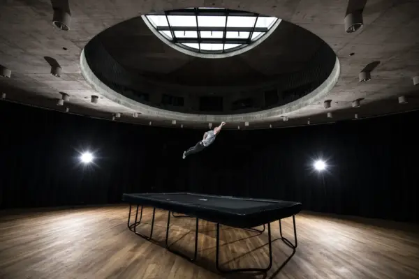 17ft x 10ft Primus Challenger Above Ground Trampoline - Black Pad with Black Jump Mat - Special Edition - Image 2