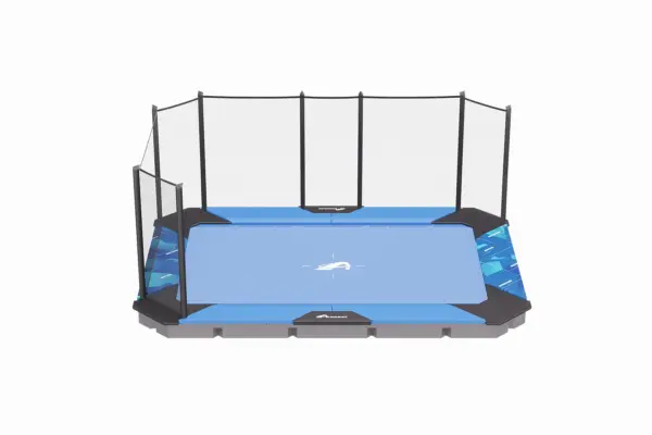 14ft x 10ft  XCITYX Akrobat In-Ground Trampoline - Blue Pad and Black Jump Mat - Image 4
