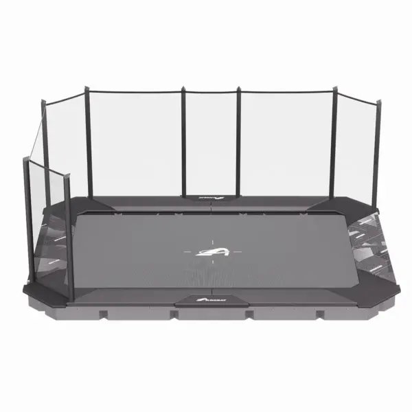 14ft x 10ft  XCITYX Akrobat In-Ground Trampoline - Gray Graphic Pad and Black Jump Mat - Image 3