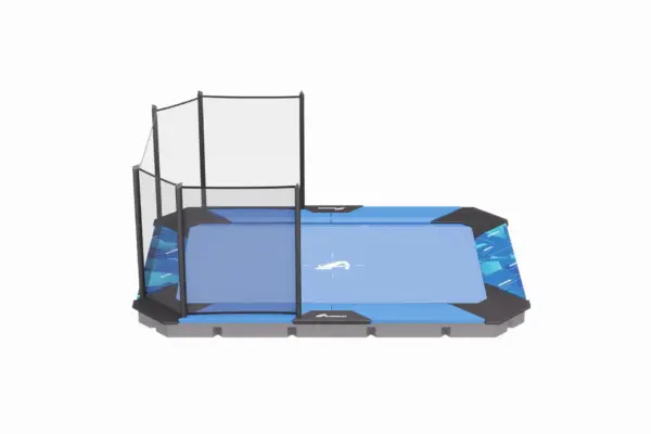 14ft x 10ft  XCITYX Akrobat In-Ground Trampoline - Blue Pad and Black Jump Mat - Image 3