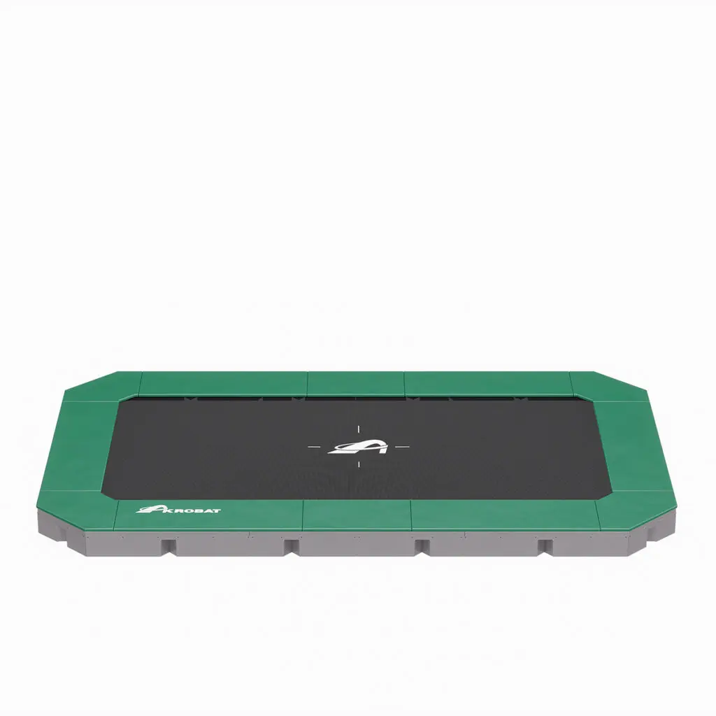 Akrobat Usa Trampoline Free Shipping In Ground Trampolines Round Inground Trampolines Rectangular Inground Akrobatusa Akrobat Primus Flat 17x10 Plus Nonet Green Black