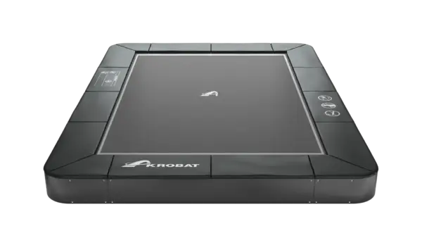 10ft x 6ft Akrobat Primus Flat Sport In-Ground Trampoline - Black Pad with Black Jump Mat Special Edition