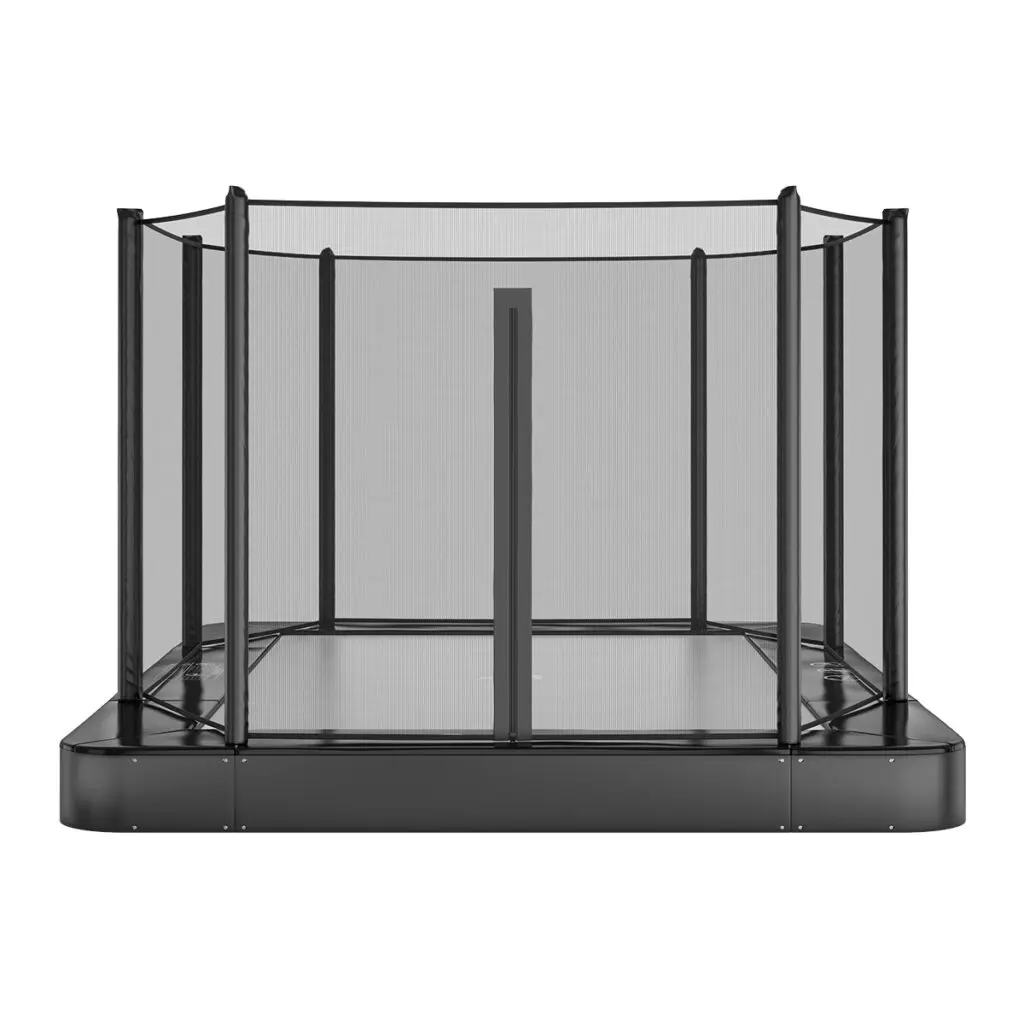 Akrobat Usa Trampoline Free Shipping In Ground Trampolines Round Inground Trampolines Rectangular Inground Akrobatusa Akrobat Primus Flat Rectangular Zippernet Black Grey