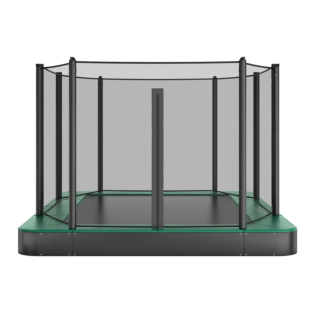 Akrobat Usa Trampoline Free Shipping In Ground Trampolines Round Inground Trampolines Rectangular Inground Akrobatusa Akrobat Primus Flat Rectangular Zippernet Green Black