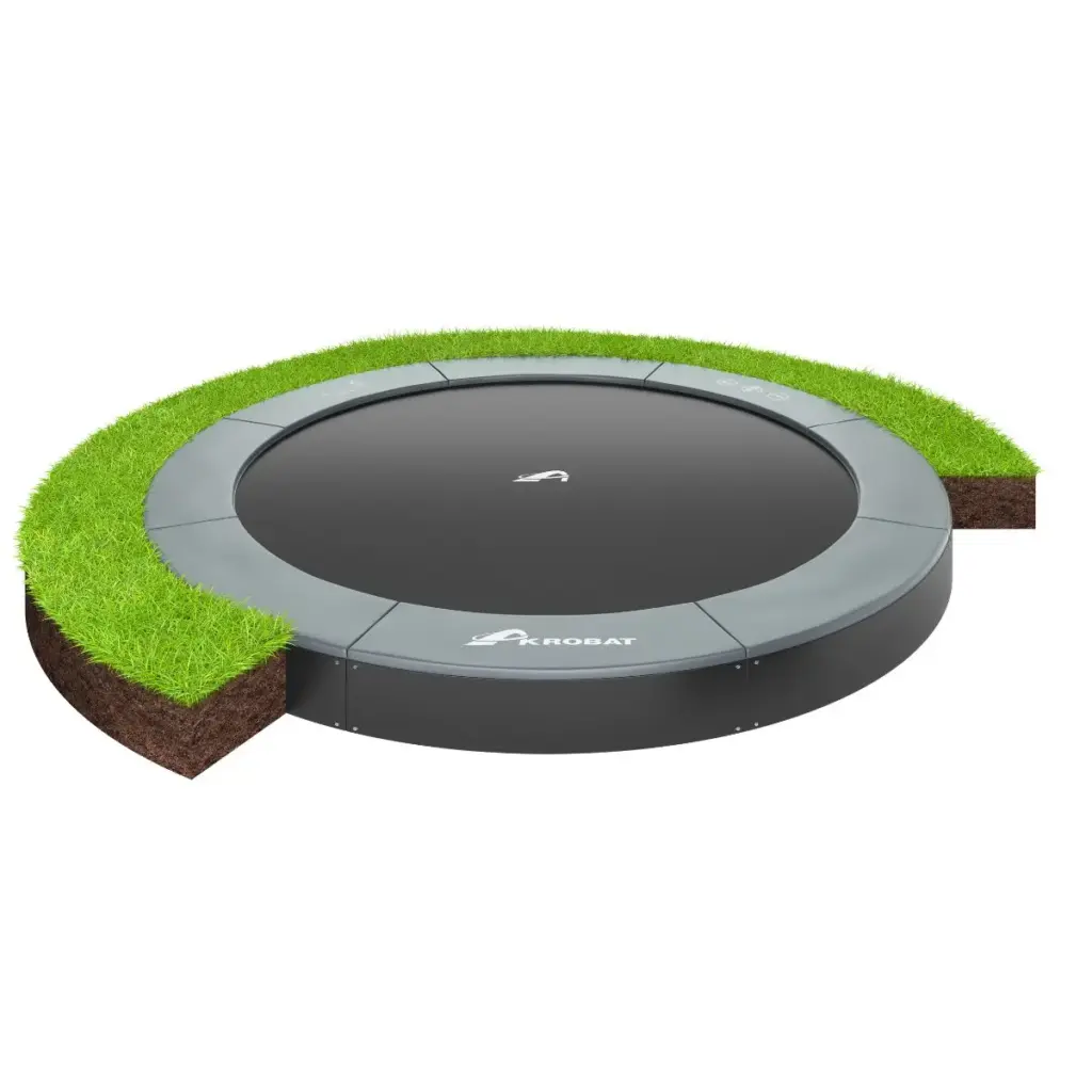 Akrobat Usa Trampoline Free Shipping In Ground Trampolines Round Inground Trampolines Rectangular Inground Akrobatusa Akrobat Primus Flat Round Anthracite Ground Ring