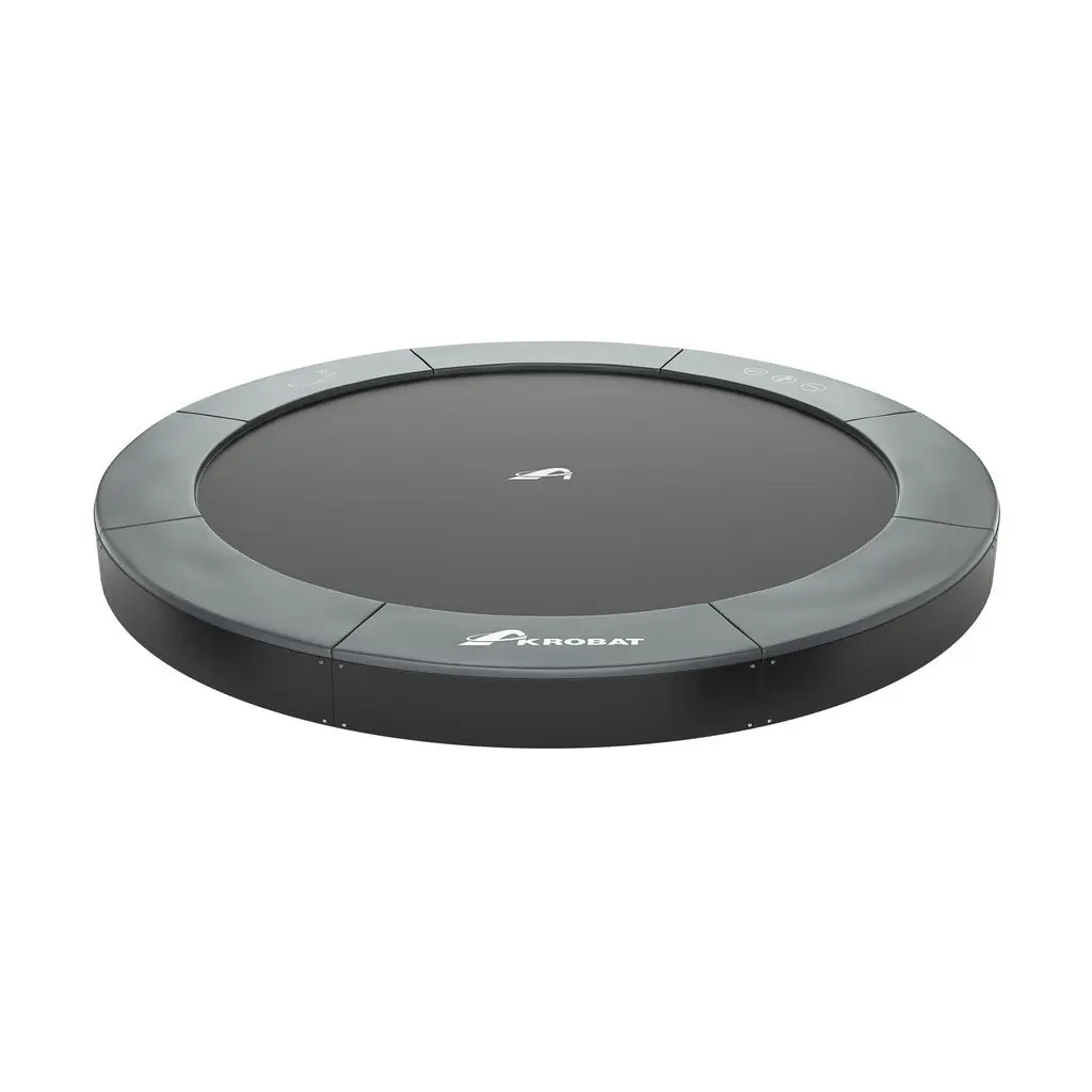 Akrobat Usa Trampoline Free Shipping In Ground Trampolines Round Inground Trampolines Rectangular Inground Akrobatusa Akrobat Primus Flat Round Nonet Anthracite Gray