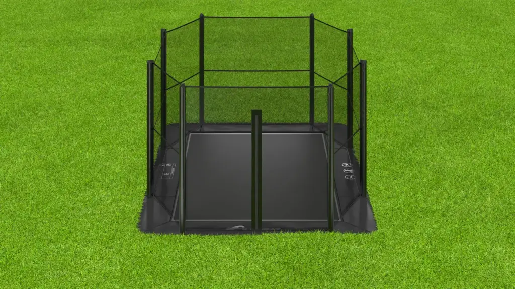 14ft x 10ft Akrobat Primus Flat SPORT Special Edition Black on Black In-Ground Trampoline