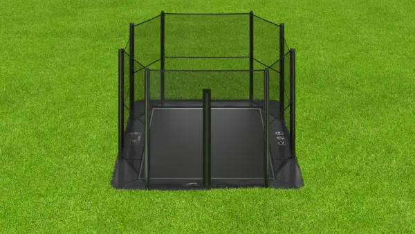 14ft x 10ft Akrobat Primus Flat SPORT LIMITED EDITION PINK PAD with Black Jump Mat In-Ground Trampoline - Image 3
