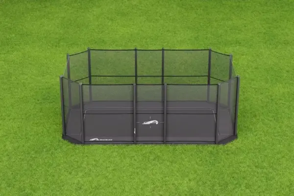 17ft x 10ft Akrobat Primus Flat SPORT PLUS In-Ground Trampoline - Special Edition (Black Pad with Black Mat) - Image 2