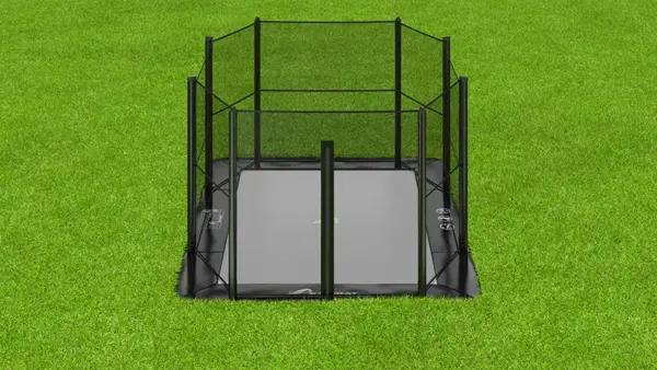 10ft x 6ft Akrobat Primus Flat Sport In-Ground Trampoline - Black Pad with Gray Jump Mat - Image 3