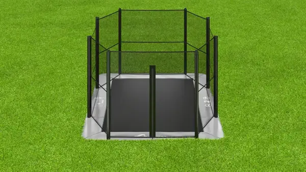 11ft x 8ft Akrobat Primus Flat In-Ground Trampoline - Anthracite Grey (Grey Pad and Black Jump Mat) - Image 3