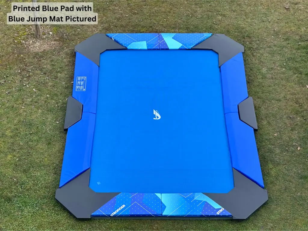 17ft x 12ft XCITYX  Akrobat In-Ground Trampoline - Printed Blue Pad and Blue Mat (2026 Model)
