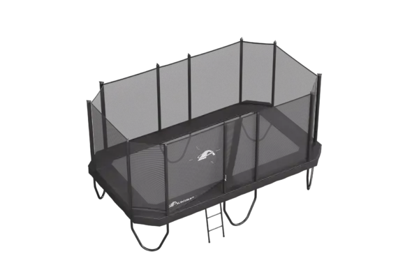 17ft x 10ft Primus PLUS Challenger Above Ground Trampoline - Black Pad with Gray Jump Mat