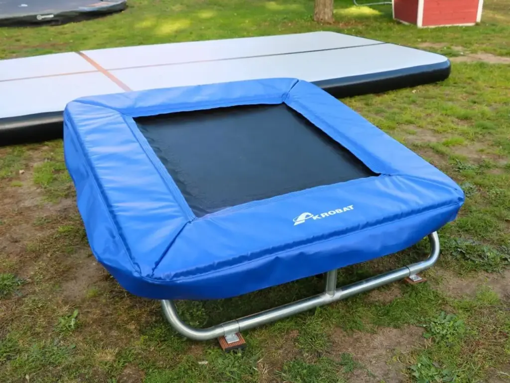 4ft x 4ft Akrobat Mini Gym Trampoline - Blue Pad with Black Mat